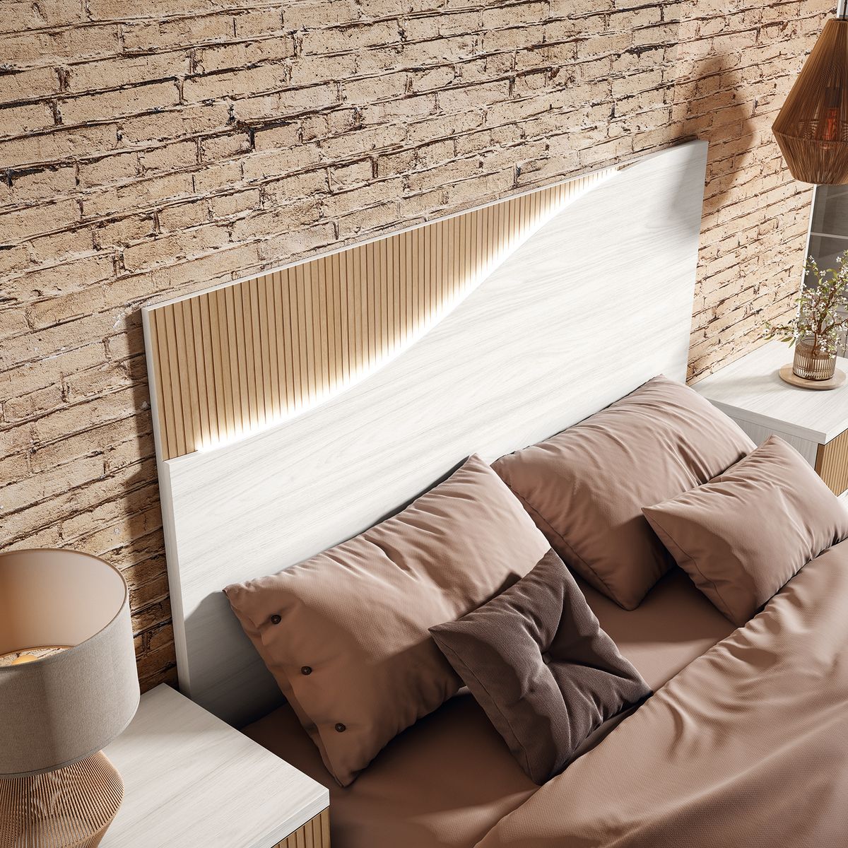 Cabecero con luz LED integrada